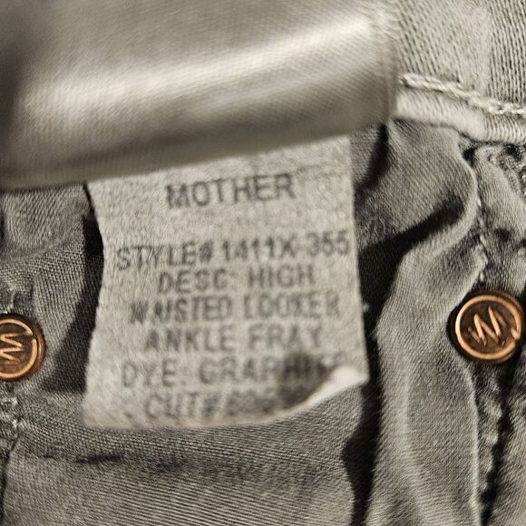 Mother High Waisted Looker Ankle Fray Size 27 Gray Finders Keepers - Picture 11 of 12